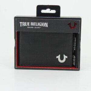 True Religion Leather Wallet with RFID Protection – New in Box